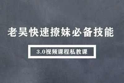 快速撩妹必备技能 老吴私教课3.0视频课-元气ACG-绅士游戏下载基地！